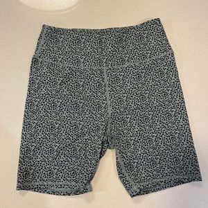 Green Speckled Biker Shorts